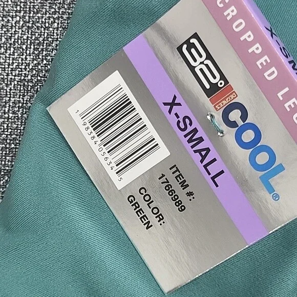 32 Degrees Cool Womens Capri Leggings Active Yoga Gym Pants X-Small Size Green - Picture 7 of 9